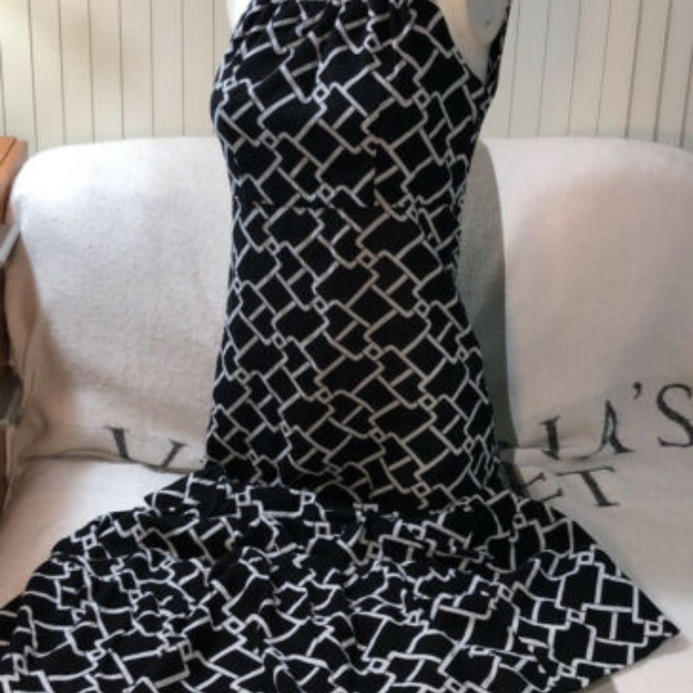 Geometric Halter maxi dress